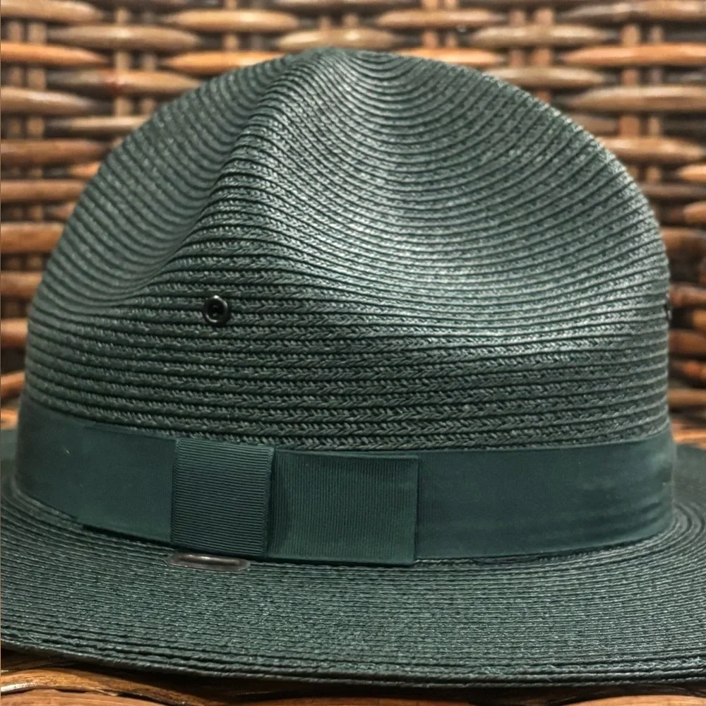 The Lawman Genuine Milan Mens Straw Western Fedora Style Hat Green